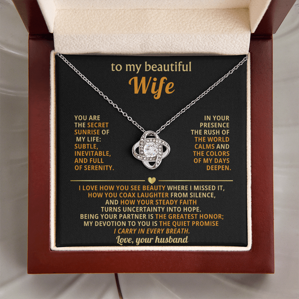 To My Beautiful Wife - You Are The Secret Sunrise Of My Life - Love Your Husband